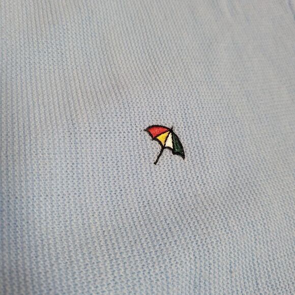 VINTAGE 80s baby blue button up Arnold Palmer v-neck cardigan sweater L - Picture 4 of 8